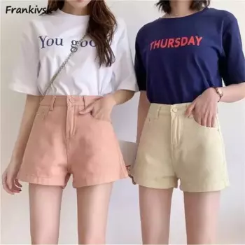 S-5XL шорты женские Ulzzang Hotsweet модные однотонные базовые уютные одежды в консервативном стиле для девочек джинсовые Лидер продаж простые стильные брюки на каждый день