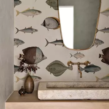 Съемные винтажные обои, обои с рисунком морской рыбы, обои Peel & Stick, нетканые кухонные обои, ботанический, винтажный декор комнаты