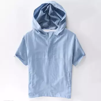 С капюшоном 2020 новая дизайнерская мужская рубашка с коротким рукавом, брендовые льняные рубашки для мужчин, Повседневная модная рубашка, мужские летние рубашки, Мужская сорочка