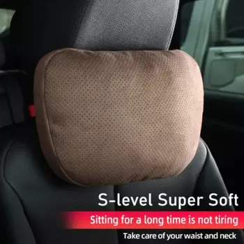 Подушки для шеи автомобиля S-уровня, дышащая замшевая подушка для сиденья, защита для шеи, подголовник, подушка для спинки, аксессуары для интерьера автомобиля