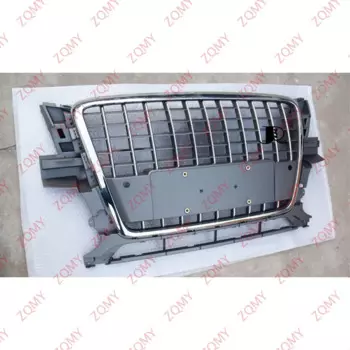 С логотипом для Audi Q5 Q5L 2008 2009 2010 11 2012, Решетка переднего бампера автомобиля, Центральная панель, Стайлинг, верхний гриль (модификация в стиле SQ5)