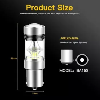 SAARMAT 2 шт. 12 В светодиодные лампы дневного света 1156 P21W BA15S Canbus белые для Audi A6 C6 2005 2006 2007 2008