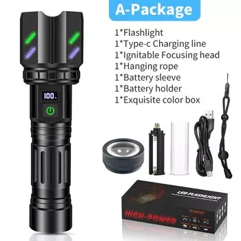 SAIFENLAN Тактический фонарик 30 Вт белый