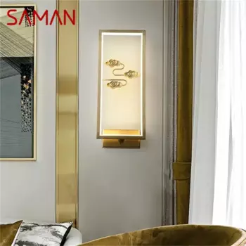 SAMAN, латунная настенная комнатная лампа, современный роскошный дизайн, бра, лампа для балкона для дома, гостиной, коридора