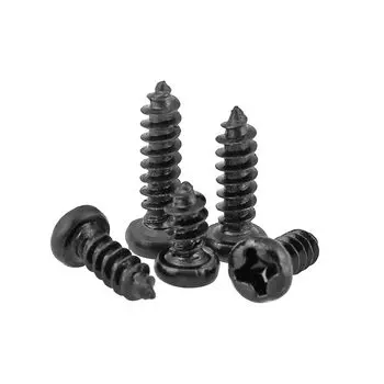 Самонарезающие винты M1, M1.2, M2, M2.6, M3, черные стальные мини-винты с плоской потайной головкой и полукруглой головкой, 100 шт.