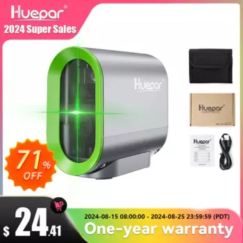 Huepar Самовыравнивающийся Лазерный Уровень Y011G 2 Линии Зеленый Луч