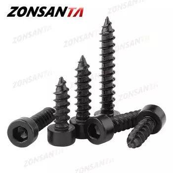 Саморезы ZONSANTA черные шестигранные M2-M6 8.8