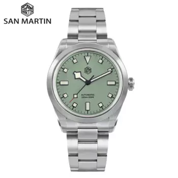 San Martin Новые 38 мм NH35 Водонепроницаемые спортивные часы Мужские наручные часы Explore Climbling Series Sapphire Reloj BGW-9 10Bar SN0107-5