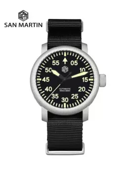 San Martin Новые 40 мм Ретро Пилот YN55 Автоматические Механические Модные Простые Стильные Мужские Наручные Часы 100 м Водонепроницаемые C3 Светящиеся SN0143