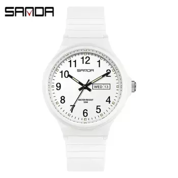 SANDA 6060 часы Reloj топовый бренд календари кварцевые часы Минимализм стиль женские наручные часы простые черные белые водонепроницаемые часы
