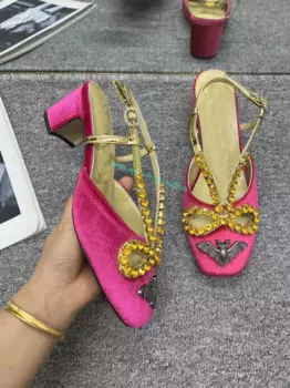 Сандалии Woemen с круглым носком на высоком каблуке, туфли с пряжкой, женские Роскошные замшевые туфли под платье, Мэри Джейн