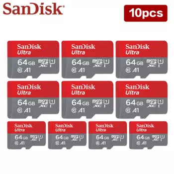 SanDisk карта памяти Micro SD, 128 ГБ, 64 ГБ, 32 ГБ, 10 шт.