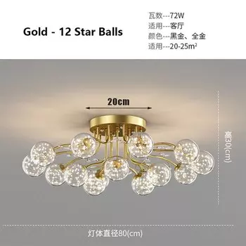 SANDYHA Потолочная люстра черная золото