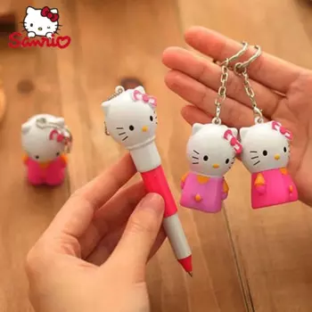 Sanrio 12/24 шт. шариковая ручка канцелярские принадлежности Kawaii Hello Kitty серия Мультфильм Выражение моделирование телескопическая фоторучка