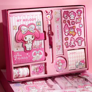 Sanrio аниме Kuromi ручка блокнот Линейка Канцелярские Принадлежности Набор милый мультфильм моя мелодия стикер студенты школы подарок игрушки для детей