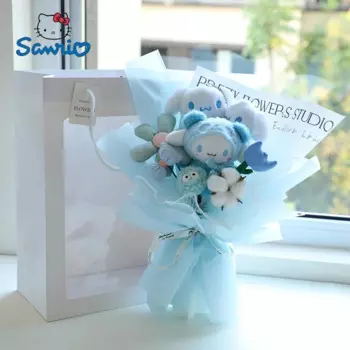 Sanrio букет Kawaii Cinnamoroll ручной работы букет ПП Хлопок Заполненный плюшевый букет День Святого Валентина подарок для девушки