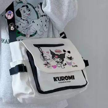 Sanrio Kuromi милая сумка через плечо мультфильм кавайные Девушки Студенты через плечо Повседневная Большая вместительная Высокая ценность девочка околокардная сумка