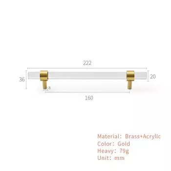 Сантая прозрачные латунные ручки для мебели