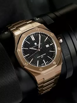 SAPPHERO Мужские часы из розового золота, роскошные брендовые часы из нержавеющей стали для мужчин, водонепроницаемые кварцевые наручные часы, мужские подарочные часы