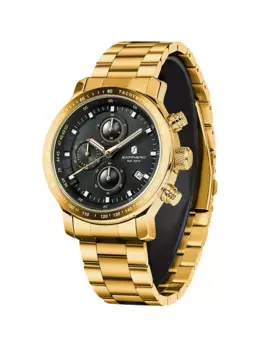 SAPPHERO мужские часы Элитные бренды из нержавеющей стали Золотые часы Кварцевые водонепроницаемые часы Элегантные часы для свиданий Дата