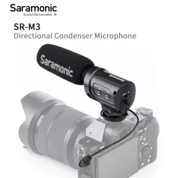 Saramonic SR-M3 профессиональный конденсаторный микрофон для камеры DSLR-камеры видеокамеры 3,5 мм TRS запись Youtube Mic