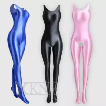 Сатиновый глянцевый костюм XCKN, цельный облегающий боди, комбинезон для йоги, комбинезон, эластичное боди, комбинезон из спандекса, открытые колготки с промежностью Zentai