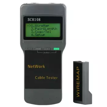 SC8108 ЖК-тестер сети, измеритель RJ45 Cat5e Cat6 UTP LAN, тестер телефонного кабеля, кабельный измеритель RJ11 с ЖК-дисплеем