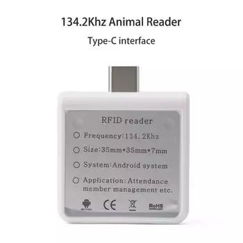 Считыватель животных, 134,2 кГц, Micro USB, 125 кГц