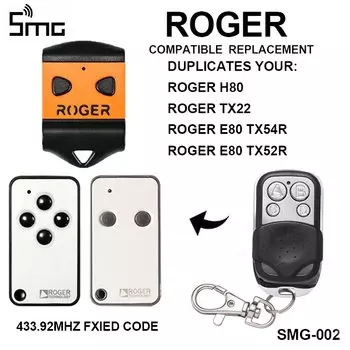 ROGER H80 E80 ROGER TX22 устройство открывания гаражных ворот, сменный пульт дистанционного управления, Дубликатор для гаражных команд, 433,92 МГц, брелок
