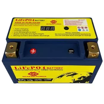 SCR10S пусковая батарея для мотоцикла 6Ah 420CCA LiFePO4 батарея для скутеров, квадроциклов UTV замена YTZ10S YTZ10S-BS BTZ10S с зарядкой