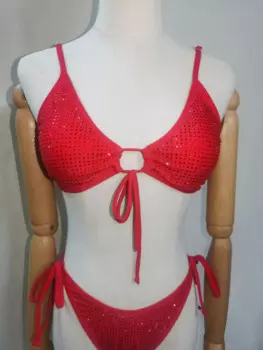 Сделанный на заказ сексуальный купальник ViaPhil Блестящий глиттер 2023, бикини, женский купальный костюм с подкладкой и кристаллами