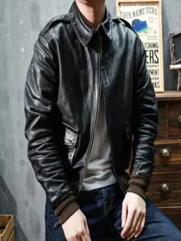 SDHA2 Азиатский тонкий размер супер высшее качество Натуральная японская лошадиная кожа для пожилых Классическая Прочная Стильная куртка A2 из конской кожи