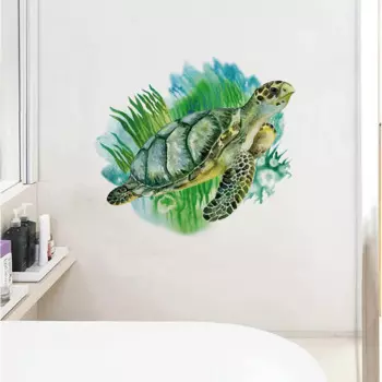 Настенная наклейка морская черепаха водоросли HonC
