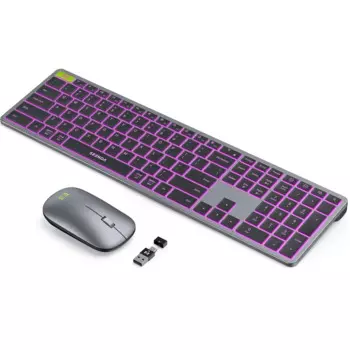 Seenda беспроводная клавиатура и мышь с подсветкой, USB Type C