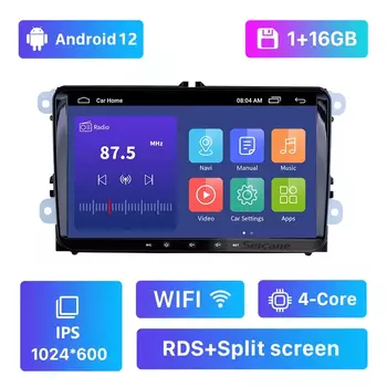 Seicane 9-дюймовый автомобильный мультимедийный плеер Android 13 для VW/Volkswagen/Golf/Polo/Tiguan/Passat/b7/b6/SEAT/leon/Skoda/Octavia Radio