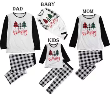 Семейный комплект рождественской пижамы PUDCOCO для женщин, взрослых, малышей, детей, одежда для сна, ночная рубашка, костюм, рождественские наряды