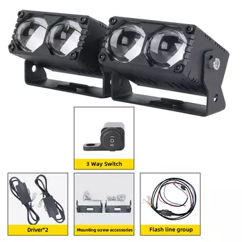 SENLO Новый X2Plus Синие линзы Светодиодные противотуманные фары Двухцветные автомобильные фары Мини-фры дальнего света Запчасти для фар мотоцикла