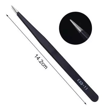 SenNan черные антистатические пинцеты из нержавеющей стали