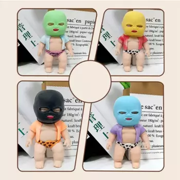 Сенсорная игрушка, кукла в маске, сжимаемая игрушка, силиконовая игрушка-непоседа, мультяшная игрушка-непоседа, TPR 3D игрушка для декомпрессии, детская хитрая кукла