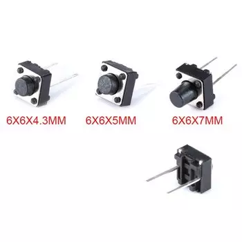 Сенсорные кнопочные переключатели 6x6x4,3 мм 6x6x5 мм 6x6x7 мм