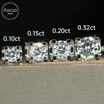 Серьги-гвоздики Aazuo из белого золота, 18 к