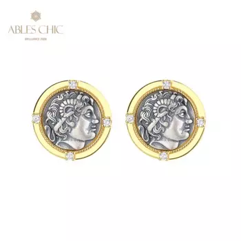 Серьги-гвоздики из серебра 925 пробы с фианитом