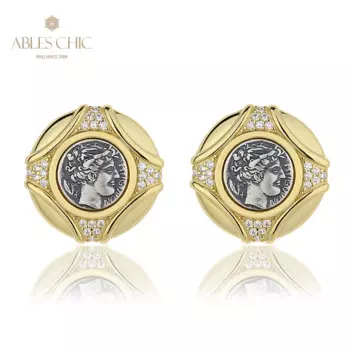 Серьги-гвоздики из серебра 925 пробы с фианитом