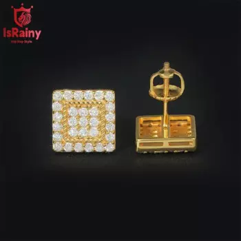 Серьги-гвоздики из серебра 925 пробы с муассанитом