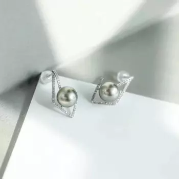 Серьги-гвоздики из серебра 925 пробы, 3 пары