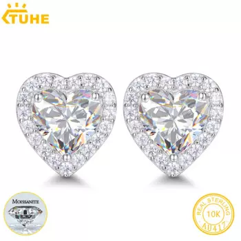 Серьги-гвоздики унисекс с муассанитом, 10 к