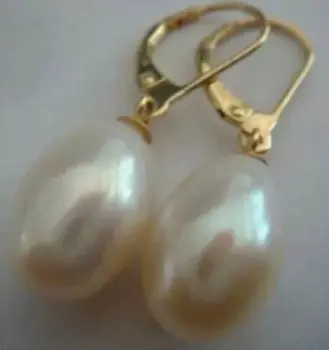 Серьги из натурального белого жемчуга, 13 Х9 мм