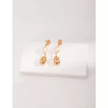 Серьги из серебра 101661 пробы с натуральным жемчугом