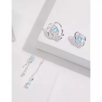 Серьги из серебра 101848 пробы с натуральным топазом