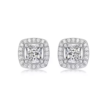 Серьги из серебра 925 пробы с бриллиантами, 18 К